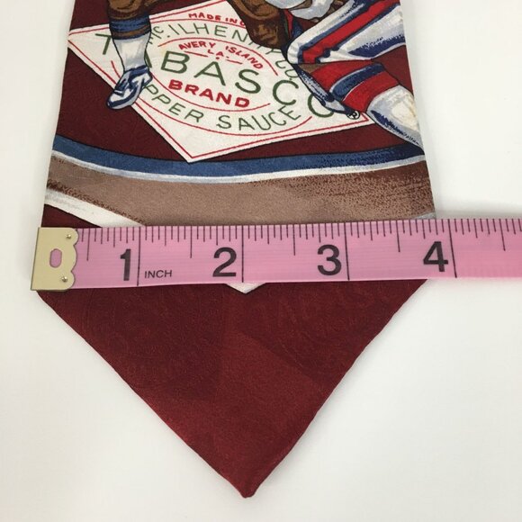Tabasco Vintage Football Americana Heritage USA Silk Necktie Logo 56" Sporty - Picture 4 of 9